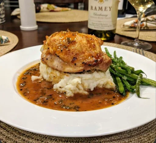 2Pcs Roast Chicken+Mash,Veggies,brown Rice,sauce From Mum's Kitchen