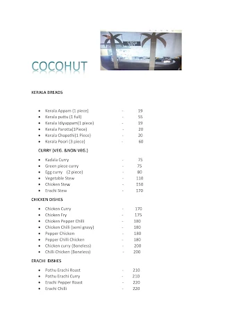 Coco Hut menu 