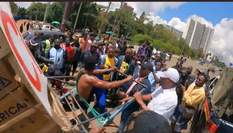 Comedian Eric Omondi being arrested as he attempted deliver CVs to State House on March 28, 2023