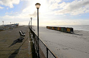 A deserted Muizenberg Beach in Cape Town.