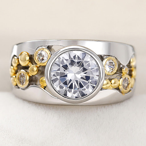 Title 5, Ethnic Creative Hollow Zircon Ring Trend. Enhan...