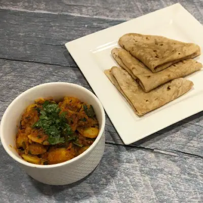 Aloo Methi Sabji With Phulka Roti