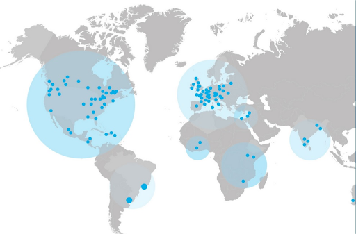 Carte des communautés de L'Arche Internationale