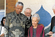 Nelson Mandela with Betsie Verwoerd - Hendrik Verwoerd's widow - in Orania, a whites-only enclave in the Northern Cape.