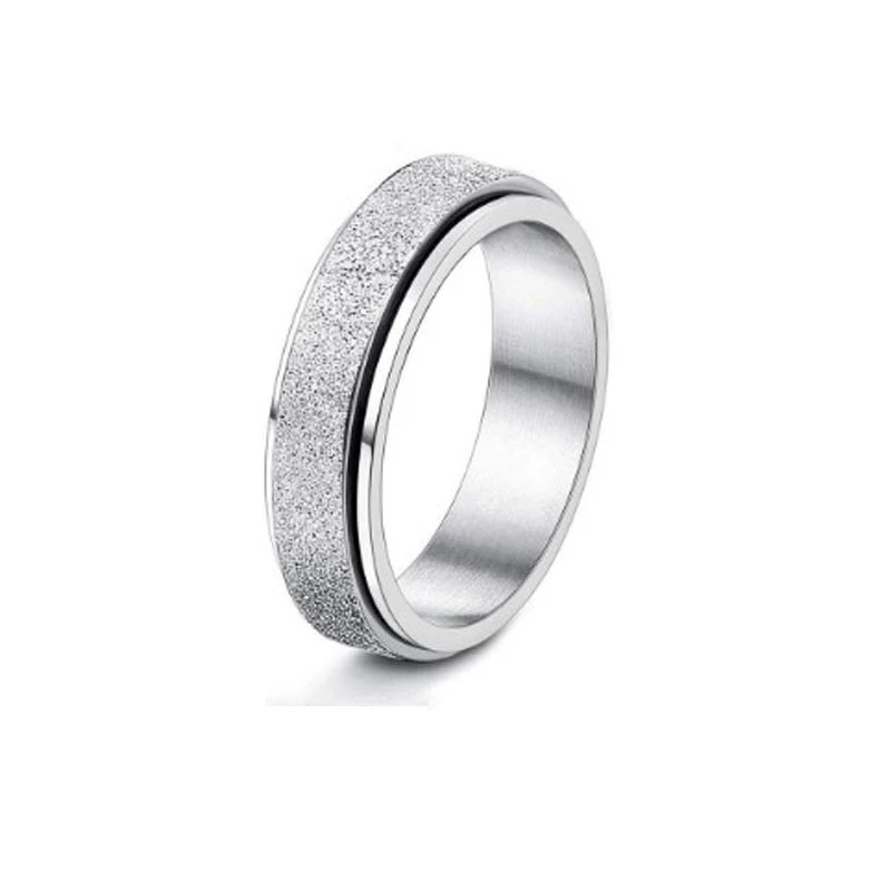 Stainless Steel Rotatable Spinner Ring Moon Stars Relieve Anxiety Rotating Rings Reduce Stress Fidget Jewelry Gift