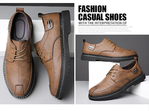 Title 11, Mens Business Casual Leather Shoes Retro Trend...