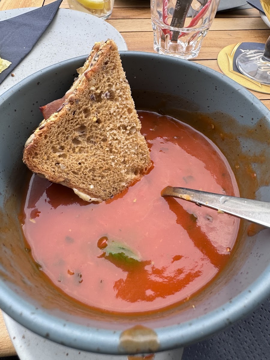 Cheese tosti and tomato soup - perfect on a chilly day.