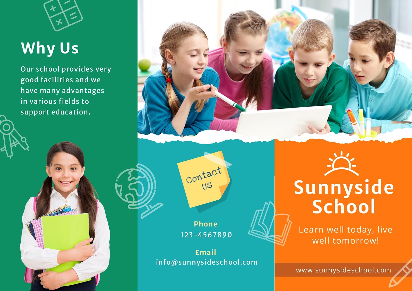 School Brochure Design before Customization