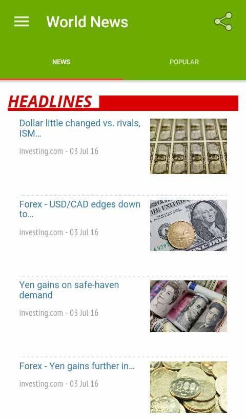 Android application World news - Newspapers screenshort