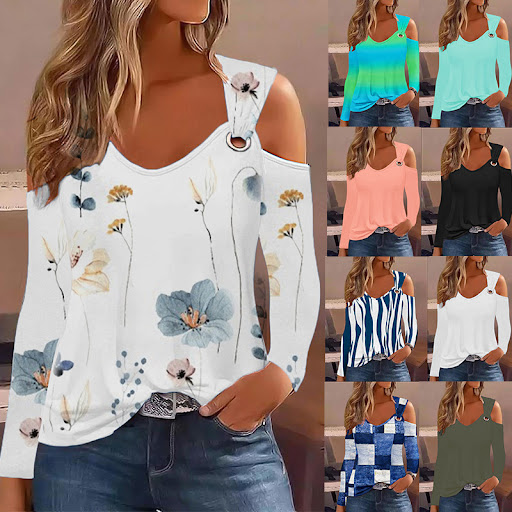 Title 4, Simple Metal Buckle V-neck Shirt offers an eleg...