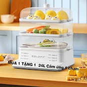 Nồi Hấp Điện 3 Tầng Đa Năng, Dung Tích 20L, Công Suất 800W, Có Chức Năng Đặt Lịch Hấp, Làm Nóng Thức Ăn Thông Minh Doron