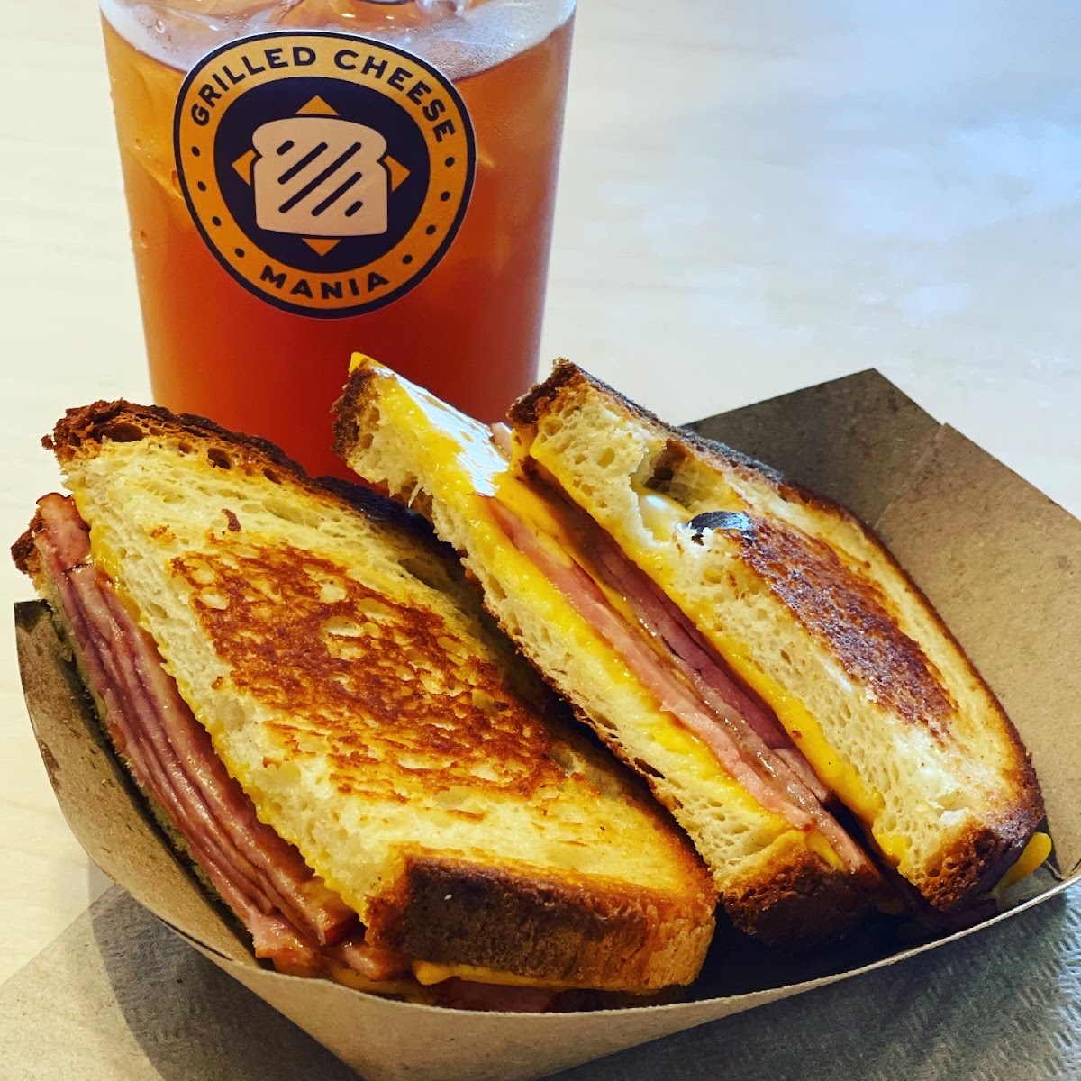 Grilled ham & cheese on canyon bakehouse bread