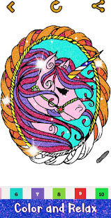 Unicorn Glitter Color by Number - Animals Coloring(圖4)-速報App