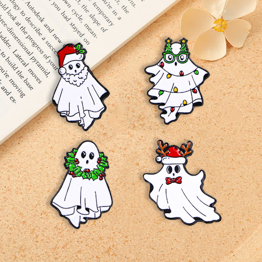 Title 5, Christmas Brooch Cartoon Ghost Cute Personality...