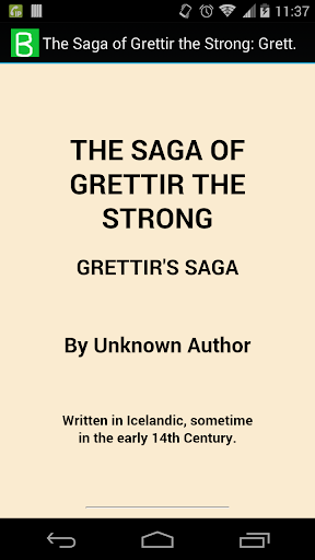 The Saga of Grettir the Strong