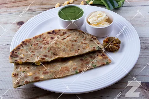 Cheese Corn Capsicum Paratha