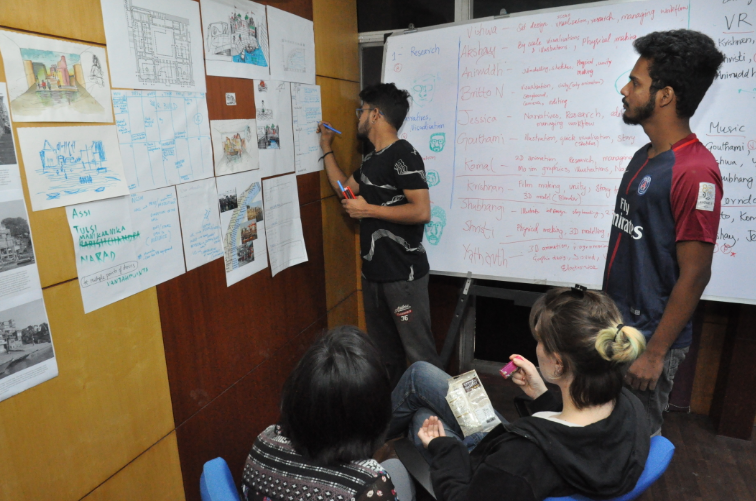 Indian students working on a project