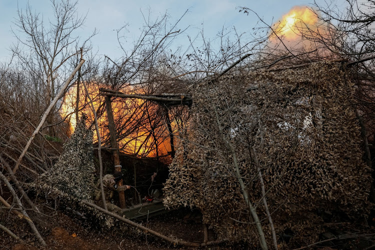 Serviceman of an artillery unit of the Armed Forces of Ukraine Vitalii, 22-years-old, fires a Giatsint-B howitzer towards Russian troops at a position near a frontline, amid Russia's attack on Ukraine, at an undisclosed location in Donetsk region, Ukraine, November 4, 2023.