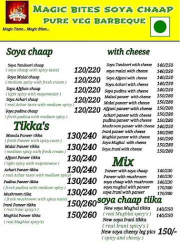 Magic Bites Soya Chaap menu 