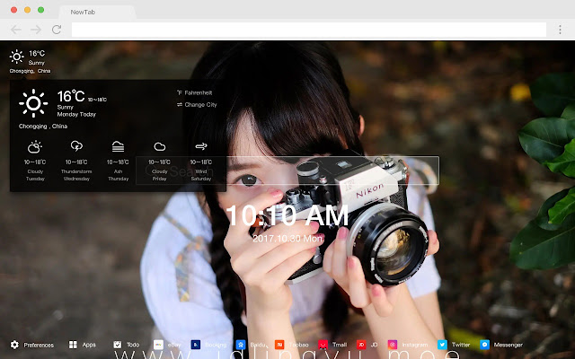 Photography Girl HD Cute Cute New Tabs Theme