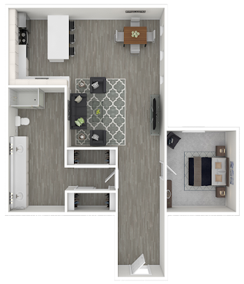 Go to One Bed, One Bath Floorplan page.