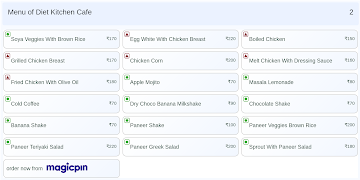 Diet Kitchen Cafe menu 