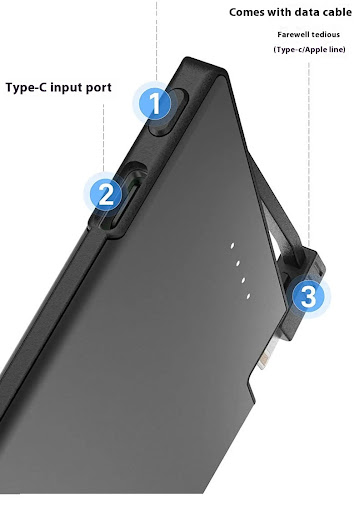 Title 2, Ultra-thin Compact Portable Power Bank with Int...