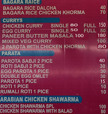 Ever Green Food Corner menu 