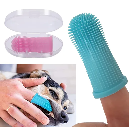 1PC Dog Super Soft Pet Finger Toothbrush Teeth Cleaning Bad Breath Care Nontoxic Silicone Tooth Brush Tool Dog Cat Suppl