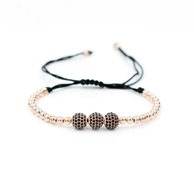 Title 5, Pulseira trançada com bola de diamante de zircô...