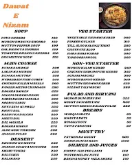 Dawat-E-Nizam menu 1