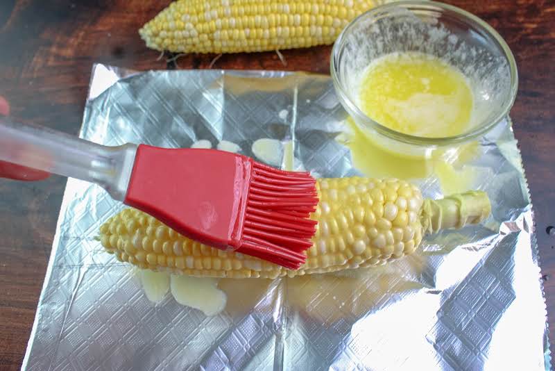 Brush Corn With Melted Butter.