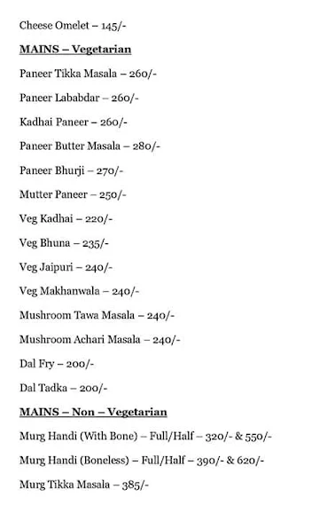 Mumbai Adda menu 