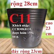 Chậu Nhựa Đen C11 (C28) Trồng Cây Hiệu Kim Dương