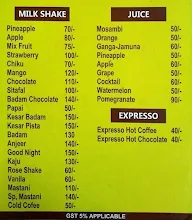 Jayashree Pavbhaji & Juice Bar menu 1