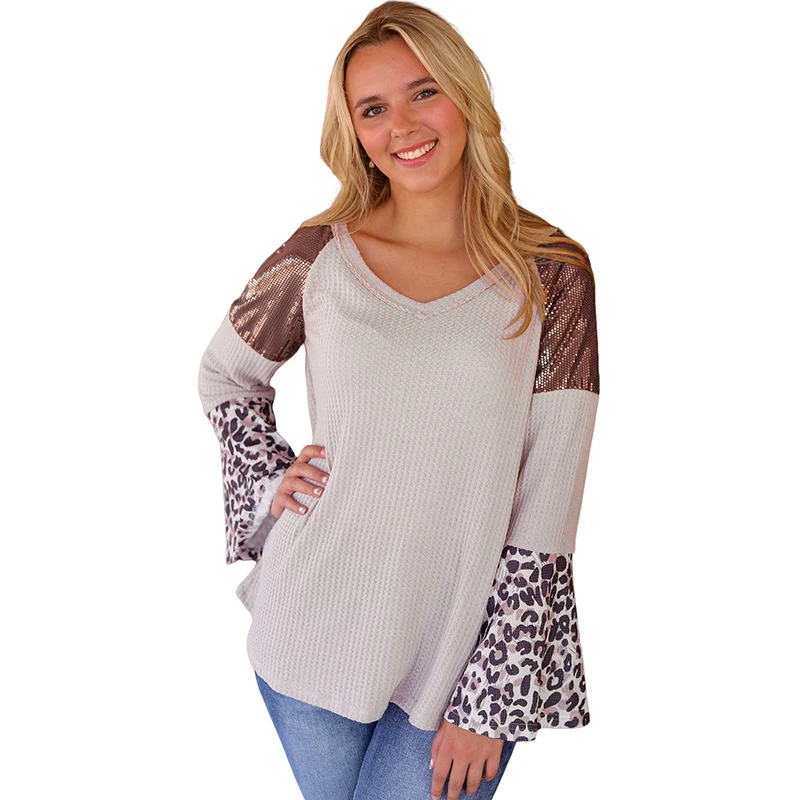 Europäisch-amerikanischer, personalisierter Sweater mit Leopardenmuster. Einzigartiges Design für individuellen Stil. Bequem und modisch.