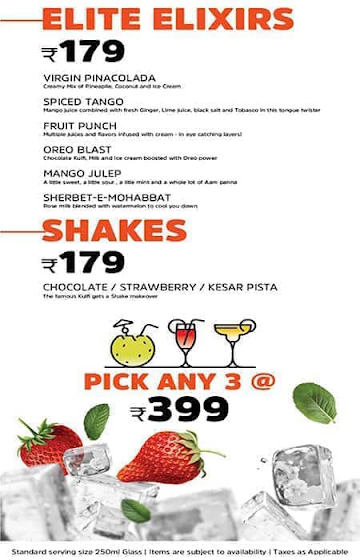 Barbeque Nation menu 