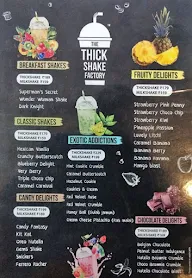 The Thickshake Factory menu 1