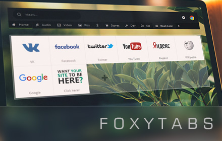 Foxy Tabs - Modern new tab start page small promo image