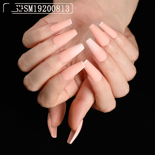Title 2, 24 Pcs Set Coffin Long False Nails Rainbow Euro...