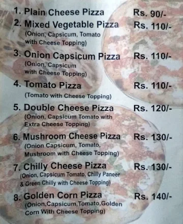 The Pizza Point menu 