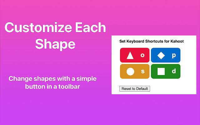 Keyboard Shortcuts for Kahoot chrome extension