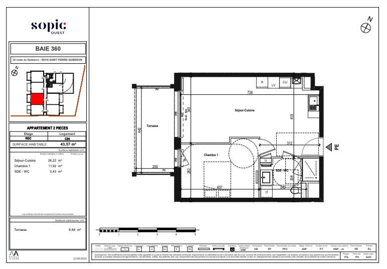 Vente appartement 1 pièce 43 m² à Saint-Pierre-Quiberon (56510), 270 000 €