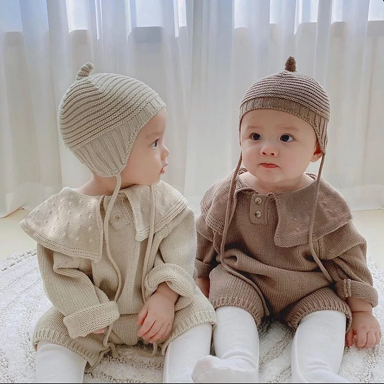 Baby Autumn And Winter Sweater Jumpsuit Unisex Warm Comfortable Long Sleeve Perfect for Boys and Girls Soft Winter Cloth