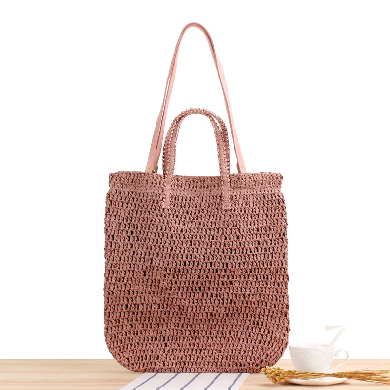 Title 5, Sac tissé portable à une épaule, couleur unie, ...