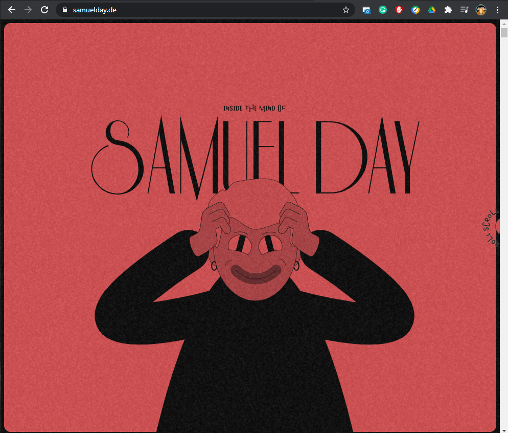 Screenshot of Samuel Day website. 