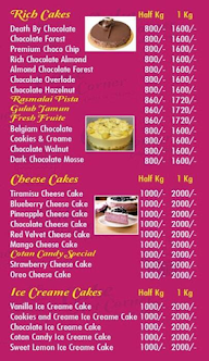 Cake Art Corner menu 1