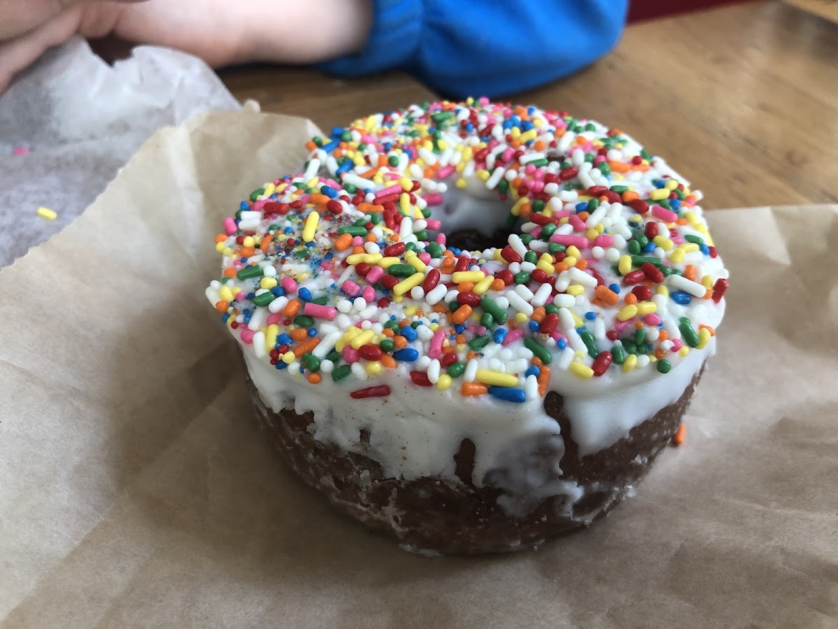 Gf birthday cake donut.