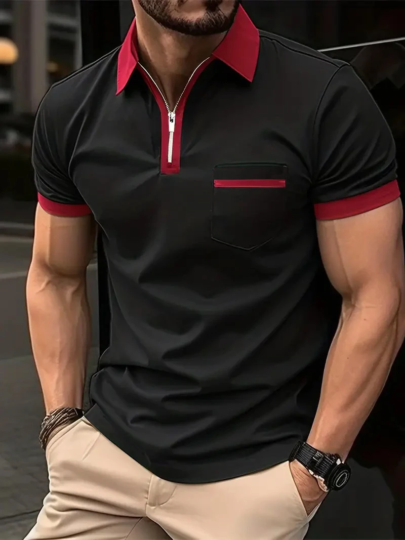 Title 13, T-shirt da uomo casual quotidiano con taschino ...