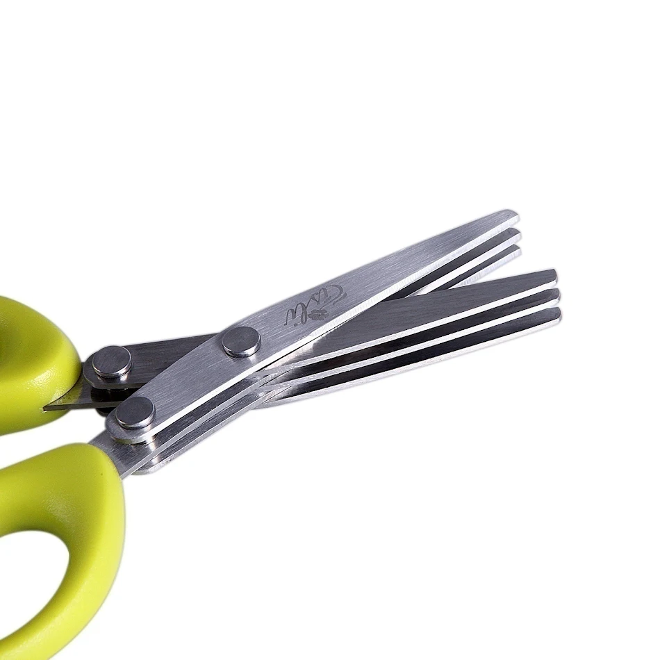 Tesoura Multifuncional para Cebolinha Camadas Múltiplas Aço Inox Faca de Corte Ervas Algas Temperos Cozinha